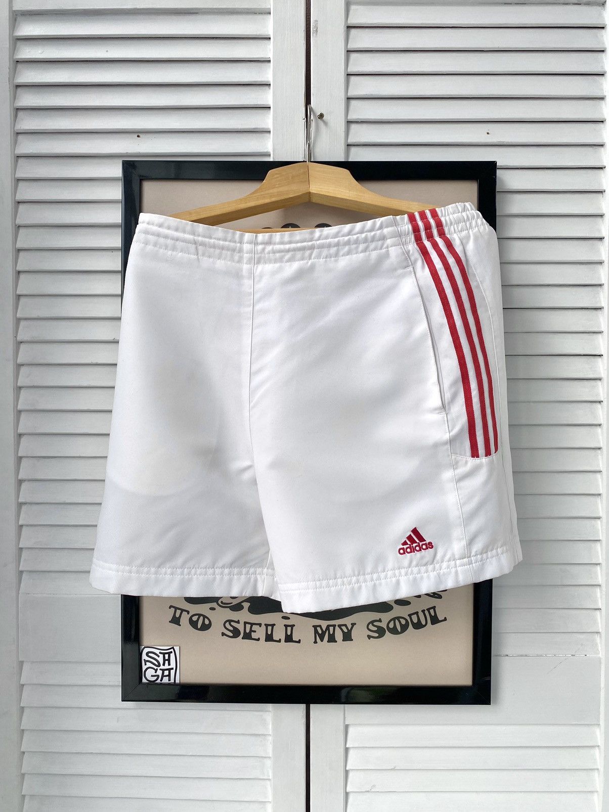 Adidas × Vintage Vintage Adidas Track Striped Shorts Retro Athletic Size US 32 / EU 48 - 8 Thumbnail
