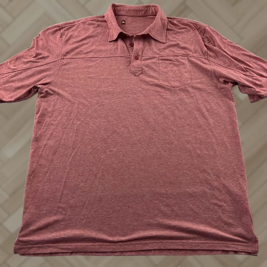 Vintage SIMMS Short Sleeve Button-Up Polo Shirt Men's 2XL Red Pink Pocket Shirt Size US XXL / EU 58 / 5 - 1 Thumbnail