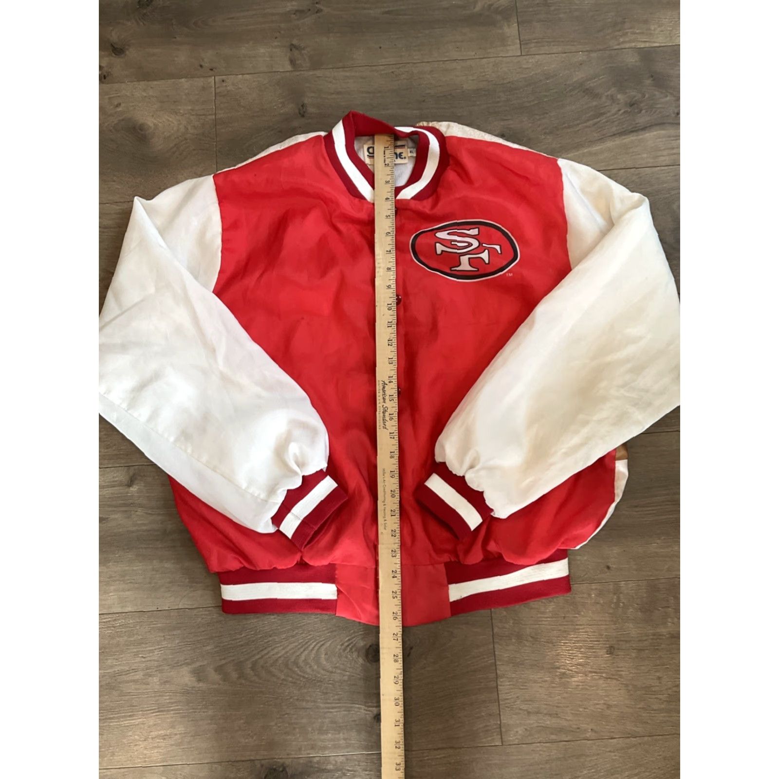 Chalk Line VINTAGE Chalk Line San Francisco 49ers Satin Bomber Jacket USA Men’s XL Mens Jacket Adult XL Gold Satin Bomber USA 49ers Football Theme Size US XL / EU 56 / 4 - 2 Thumbnail