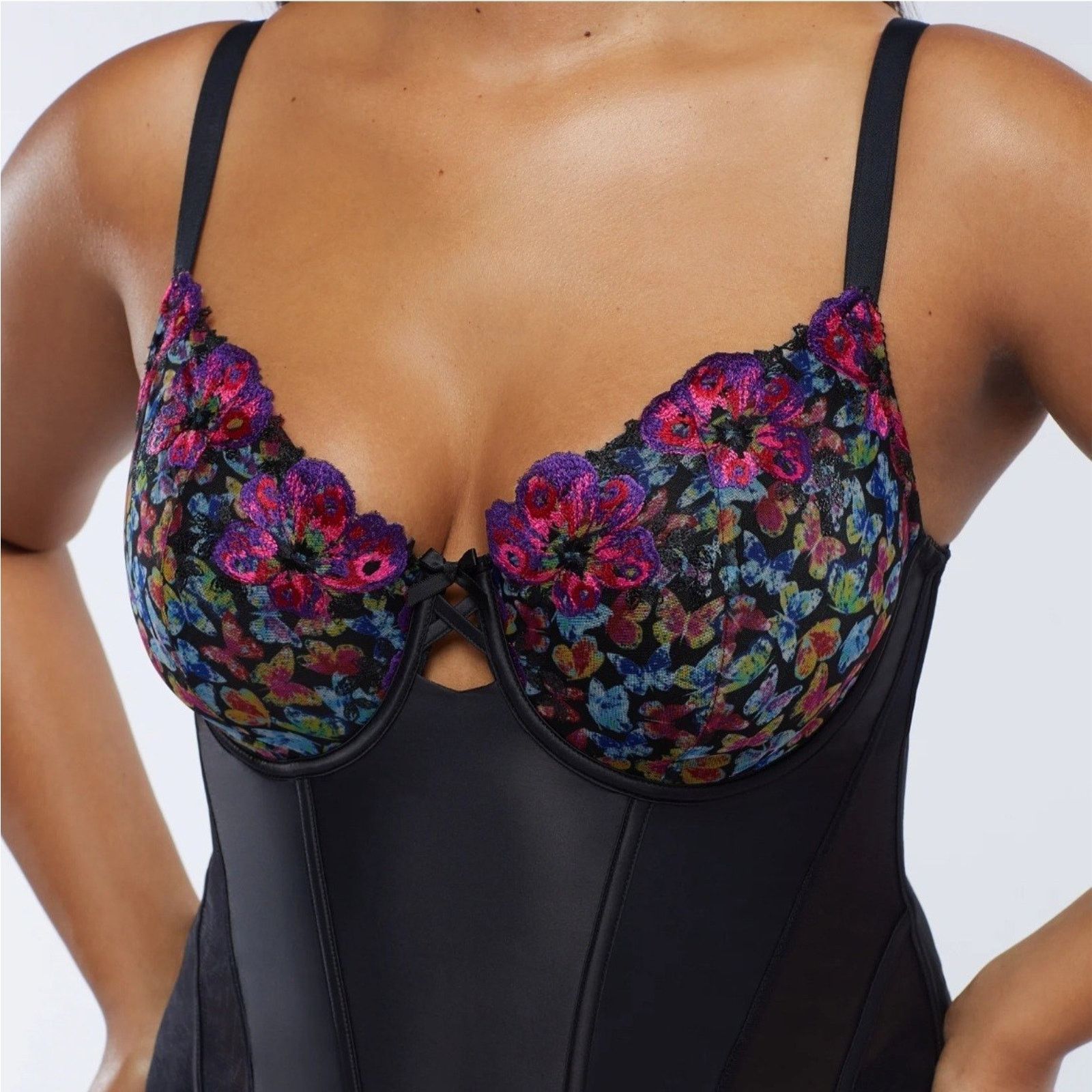 Fenty Savage Fenty Neon Butterfly Buster Embroidered Corset Plus3X Size ONE SIZE - 4 Thumbnail