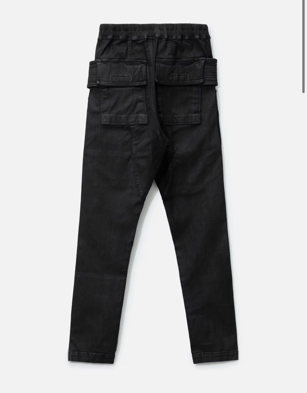 Rick Owens Drkshdw Rick Owens Drkshdw Black Wax Denim Creatch Cargo Pants Size US 30 / EU 46 - 2 Thumbnail