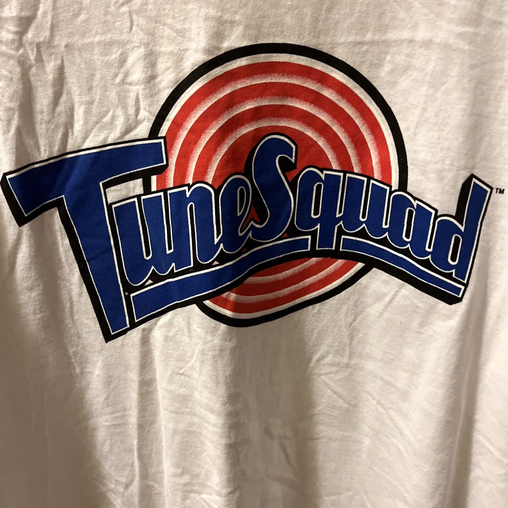 Vintage VINTAGE Space Jam Tune Squad Graphic T-Shirt Adult XL White 90s Cartoon Movie Sports Mens Size US XL / EU 56 / 4 - 2 Thumbnail