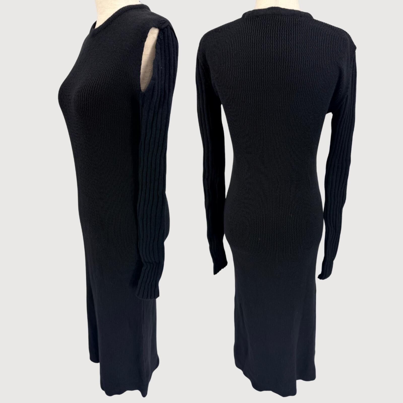 Other Open YY Shoulder Cutout Knit Maxi Dress Black 1 Size L / US 10 / IT 46 - 3 Thumbnail