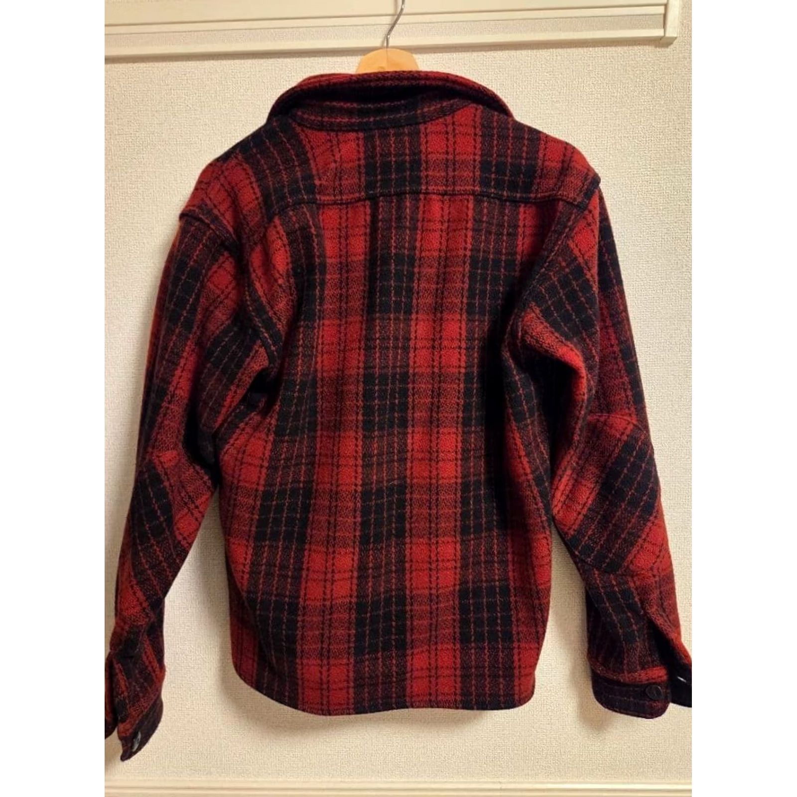Momotaro Jeans Momotaro Jeans Red Black Check Wool Half-Zip Shirt Size 38 Mens Medium Size US M / EU 48-50 / 2 - 3 Thumbnail