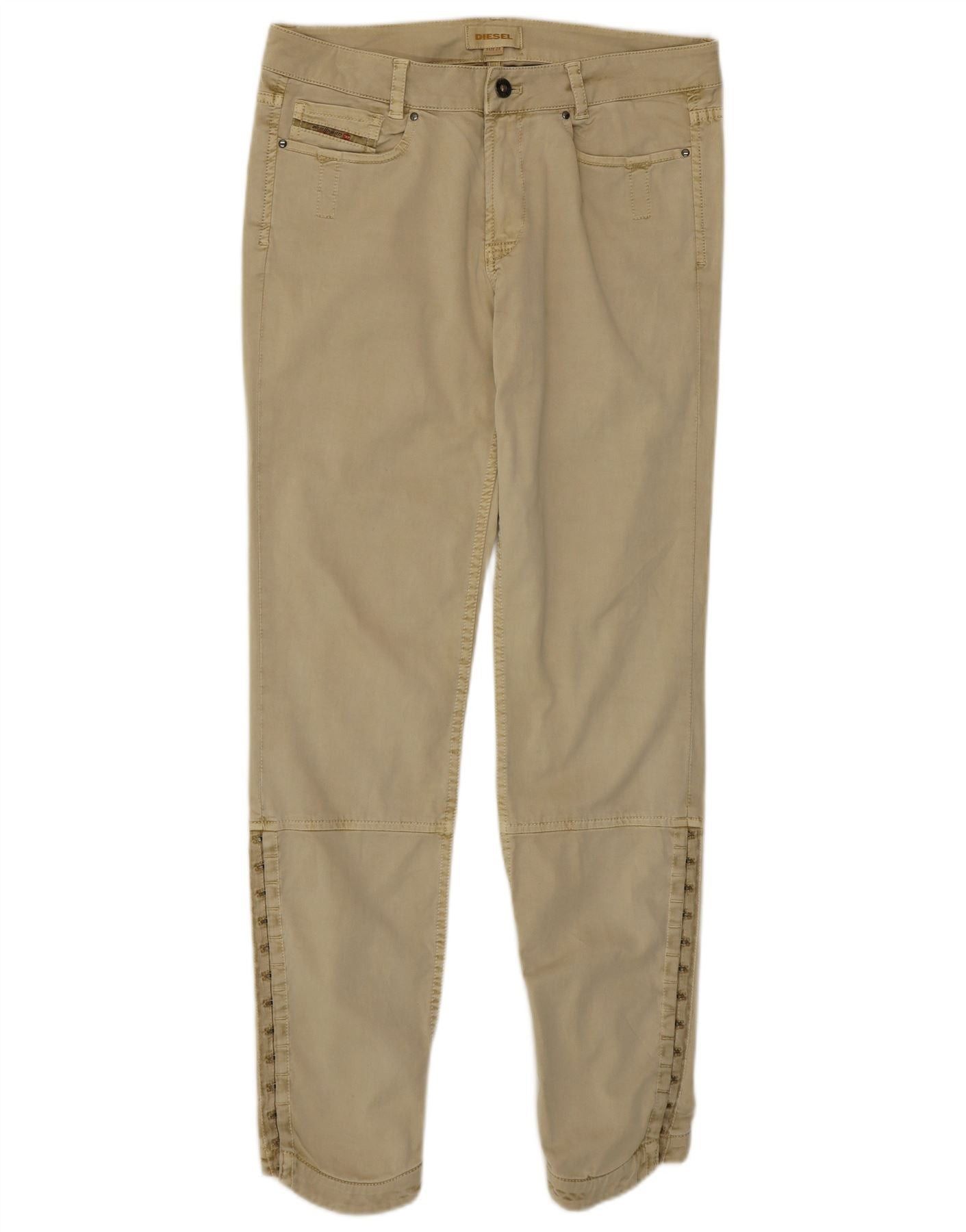 Diesel Womens Skinny Casual Trousers W28 L30 Khaki Cotton Size 24" / US 00 / IT 34 - 1 Thumbnail