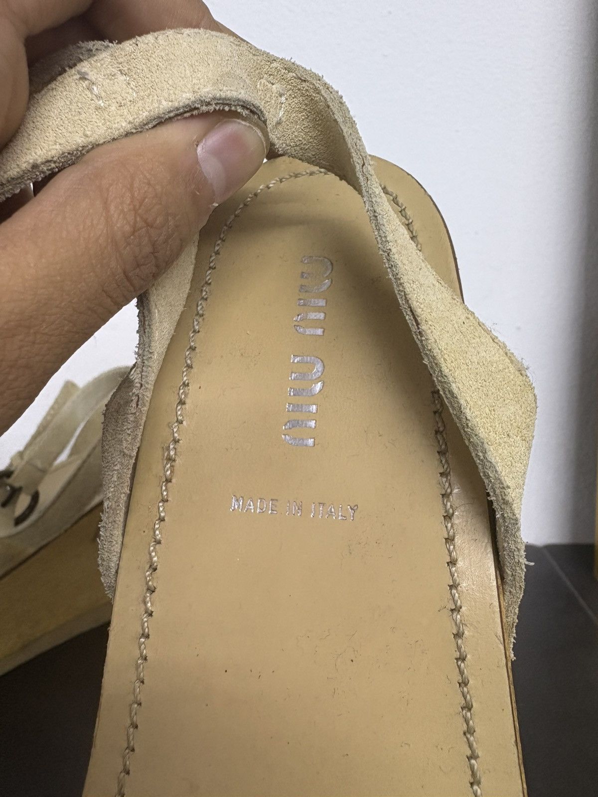 Miu Miu Miu Miu Studded Vintage Y2K Wood High Platform Sandals Heels Size US 8 / IT 38 - 2 Thumbnail