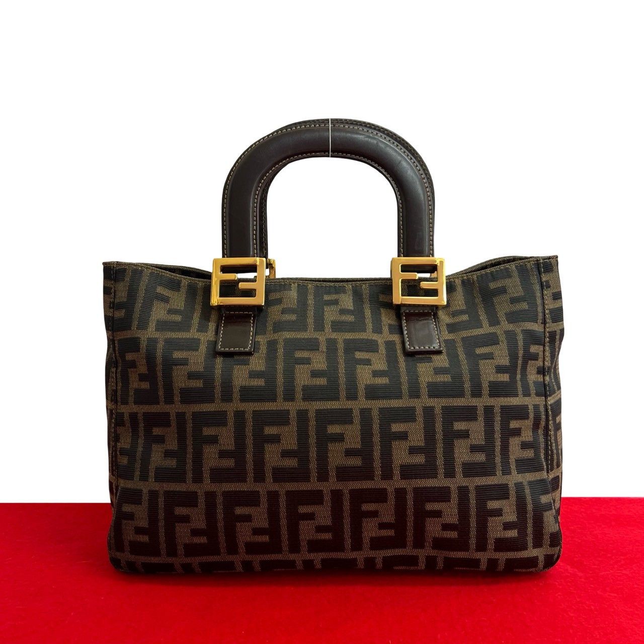 Fendi Fendi Fendi Zucca Canvas Leather Handbag Textile Handbag DUTY FREE for USA Size ONE SIZE - 1 Thumbnail