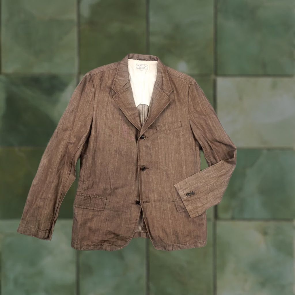What Goes Around Comes Around What Comes Around goes around Design Casual Beige Linen Blend Pocket Sport Blazer Jacket Mens M Beige Linen Blend Blazer Size 40R - 1 Thumbnail