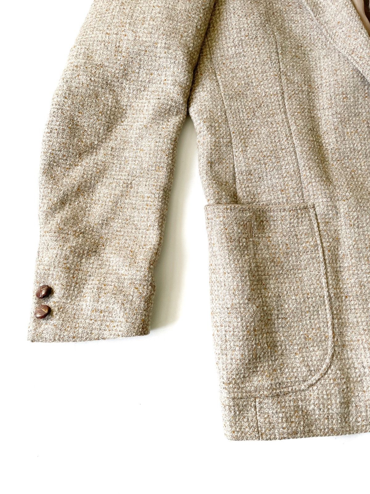 Harris Tweed × Vintage Commander Real Vintage Tweed Wool Blazer Beige Size S-M Men Size 40R - 4 Thumbnail