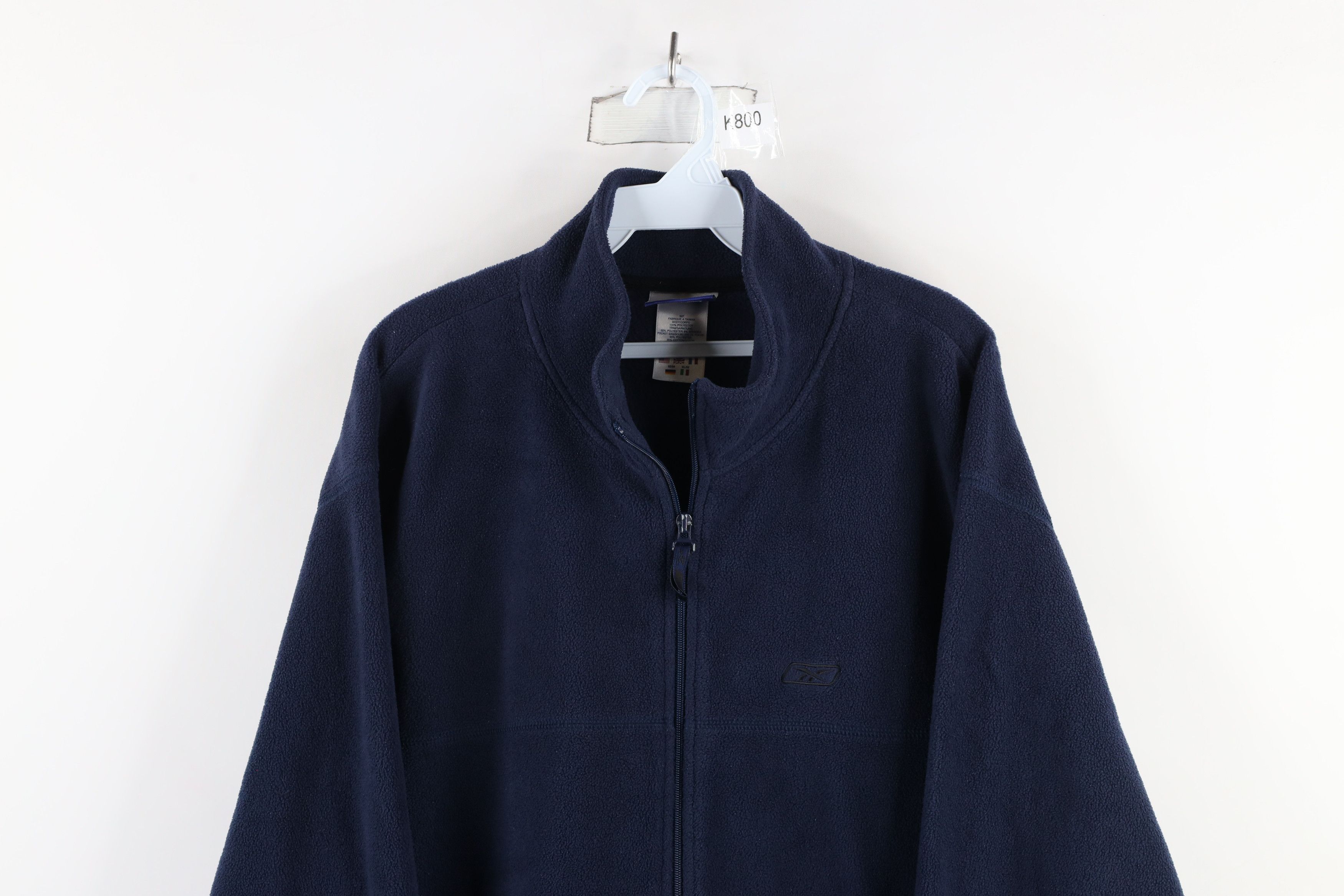 Reebok × Vintage Vintage 90s Reebok Classic Logo Full Zip Fleece Jacket Blue Size US L / EU 52-54 / 3 - 2 Thumbnail
