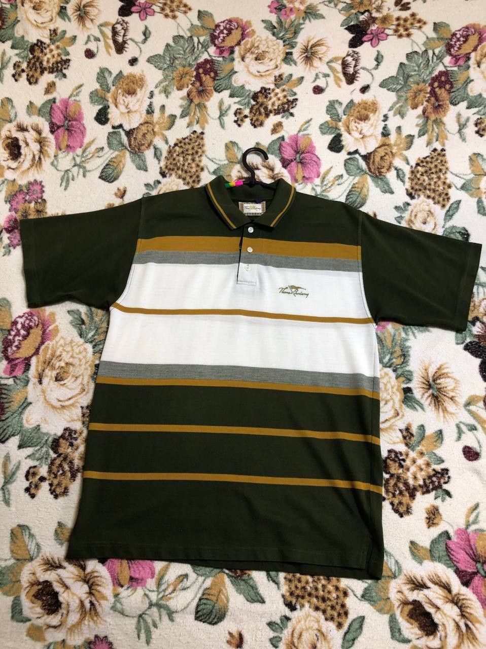 Burberry Thomas Burberry Striped Polo Embroidered Logo Retro Size US L / EU 52-54 / 3 - 1 Thumbnail