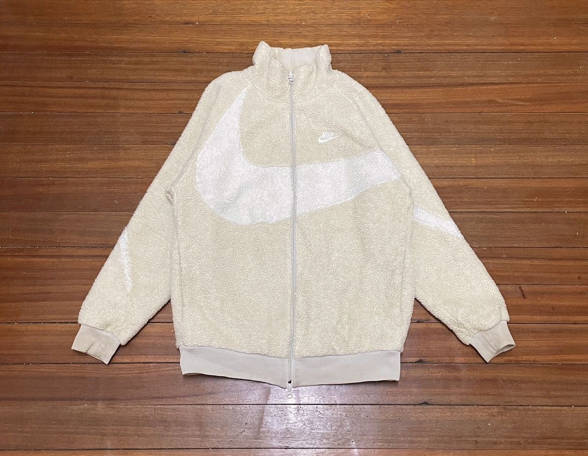 Nike Rare Design Nike Big Swoosh Boa Fleece Reversible Jacket Size US M / EU 48-50 / 2 - 2 Thumbnail