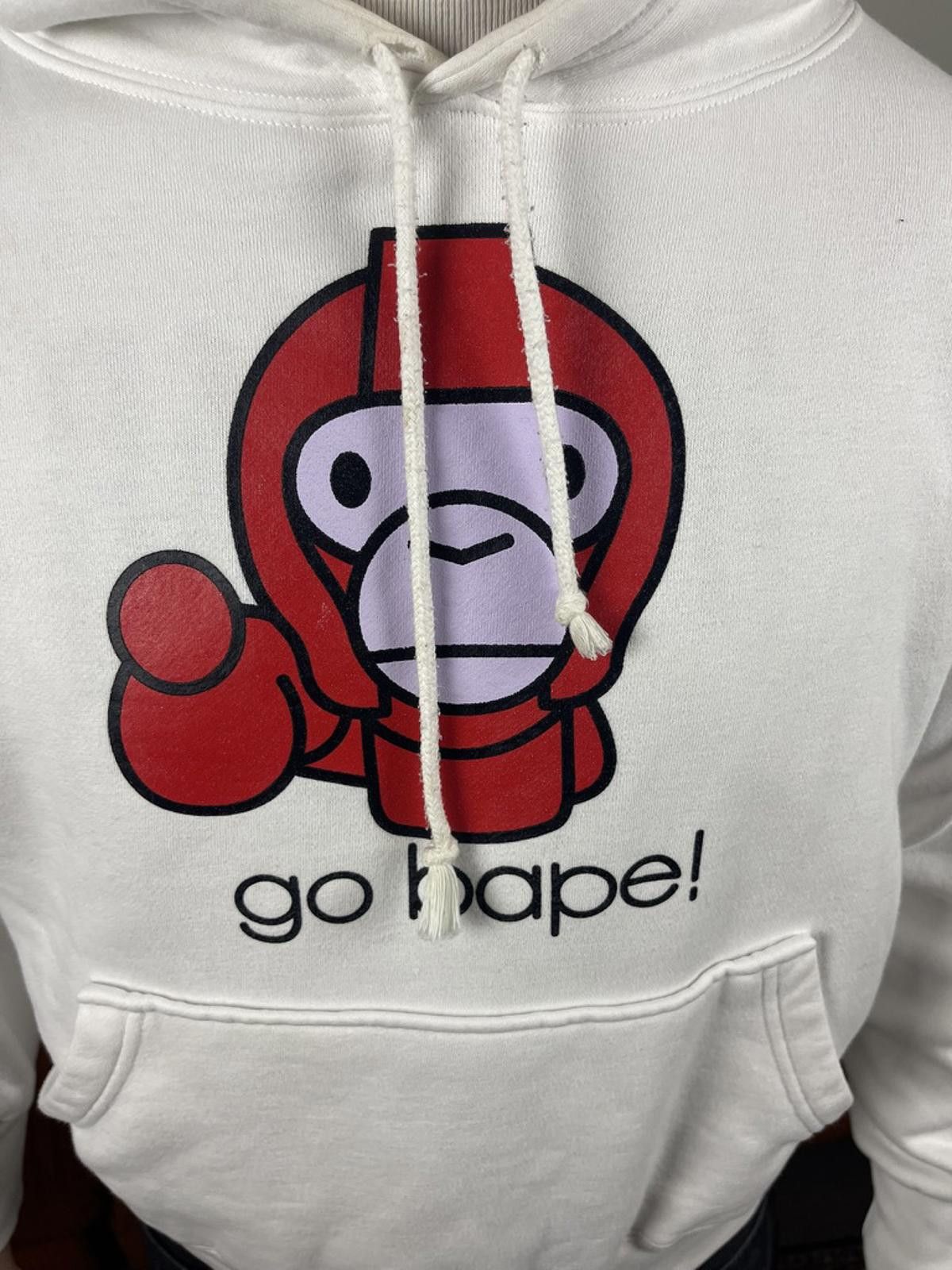 Other A Bathing Ape - White 'Go Ape!' Graphic Hoodie Medium Size US M / EU 48-50 / 2 - 4 Thumbnail