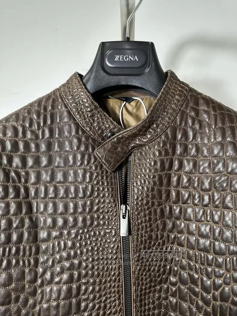 Fendi Fendi Crocodile Pattern Leather Jacket Size US S / EU 44-46 / 1 - 2 Thumbnail