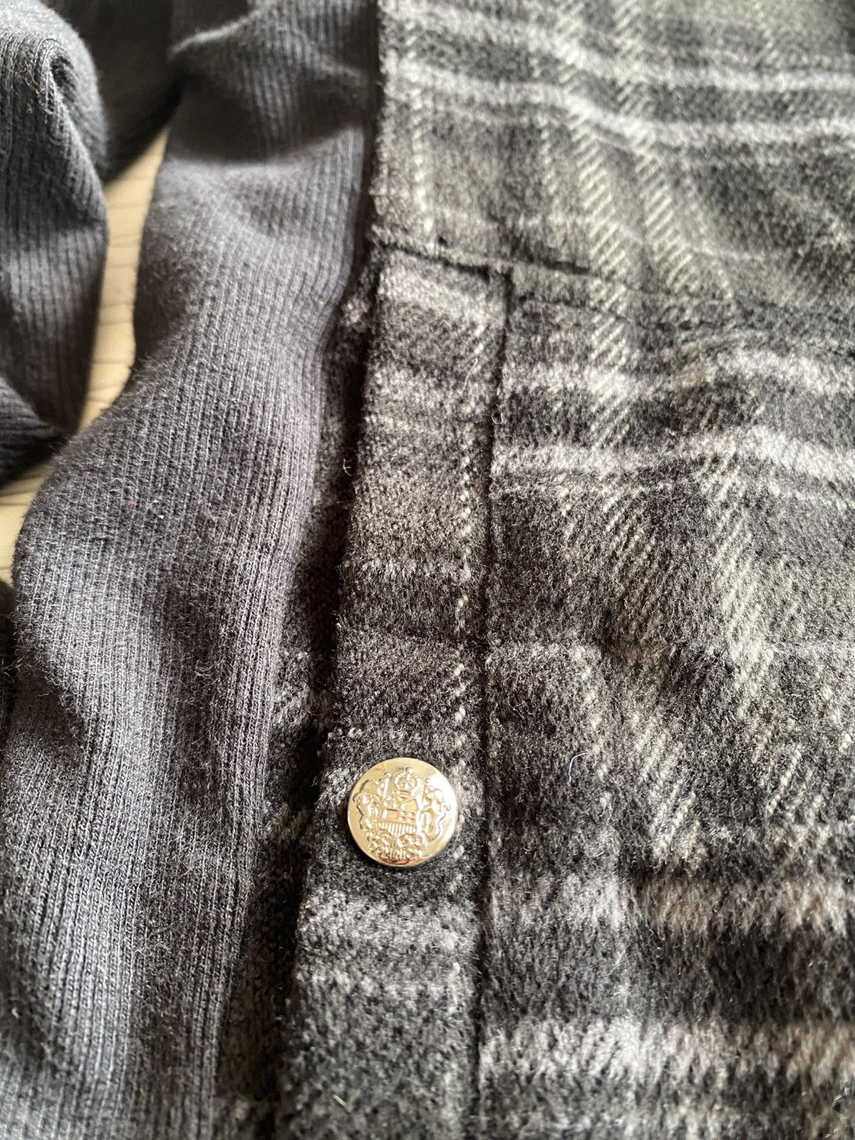If Six Was Nine × Japanese Brand × Seditionaries Double Focus Grey Tartan Fur Neck Punk Style Wool Jacket Size US L / EU 52-54 / 3 - 6 Thumbnail