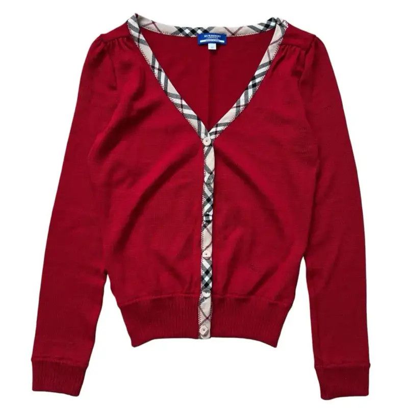 Burberry Burberry Red Wool Long Sleeve Cardigan Size M / US 6-8 / IT 42-44 - 1 Thumbnail