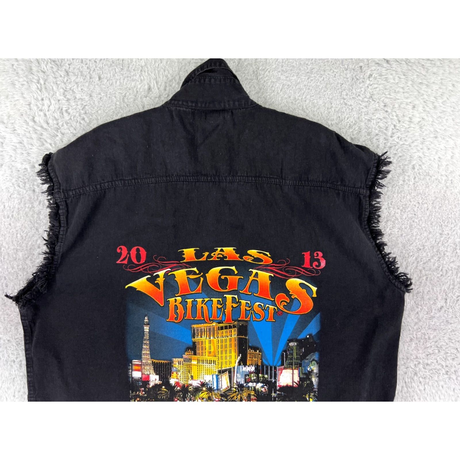 Vintage Bikerwear Vest Men 2XL Black Sleeveless Button Up Las Vegas Bikefest 2013 Cotton Vest Size US XXL / EU 58 / 5 - 7 Thumbnail