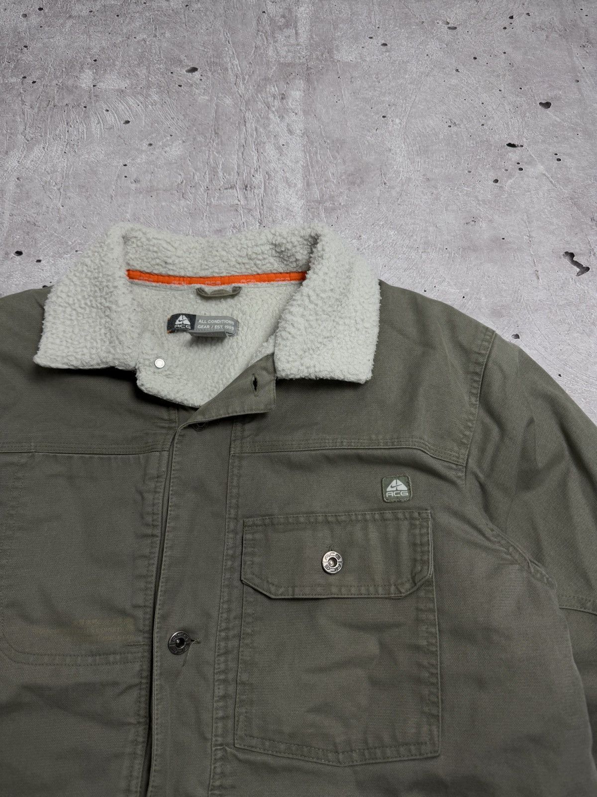 Nike ACG Vintage Nike Acg Khaki Sherpa Jacket Size US XL / EU 56 / 4 - 2 Thumbnail