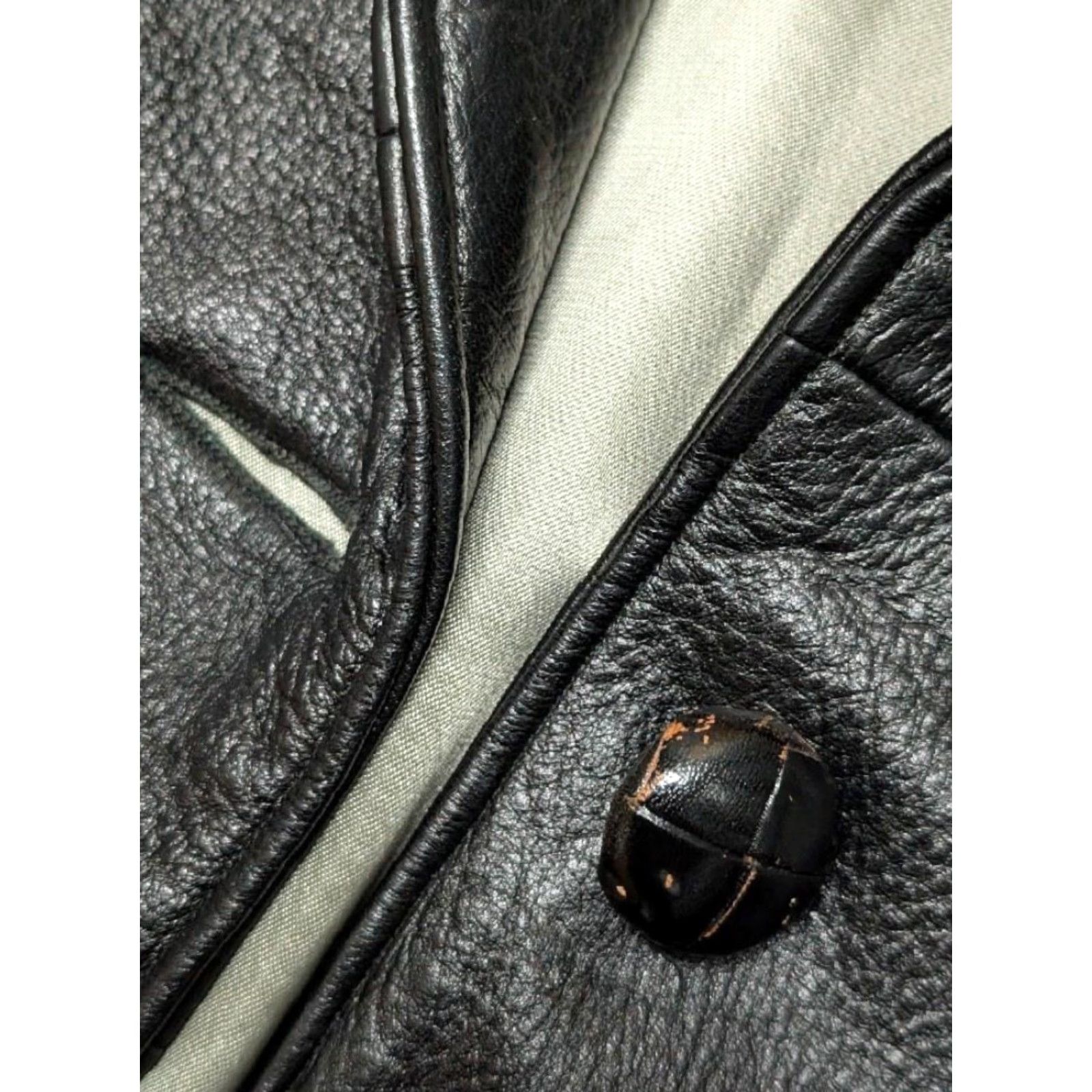 Vintage VINTAGE Deerskin Leather Coat L Black Deerskin Coat Unisex Adults 44 Mens L Western Cowboy 1960s Vintage Size US L / EU 52-54 / 3 - 6 Thumbnail