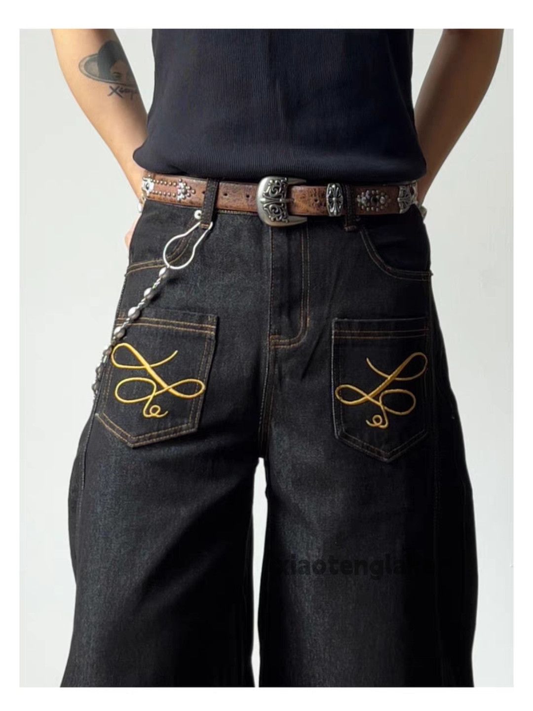Jean zx vintage loose baggy flared wide Leg cargo jeans Size US 28 / EU 44 - 6 Thumbnail