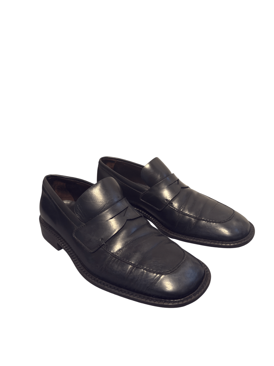 Prada Prada Black Leather Penny Loafers Vero Cuoio Size US 8 / EU 41 - 4 Thumbnail
