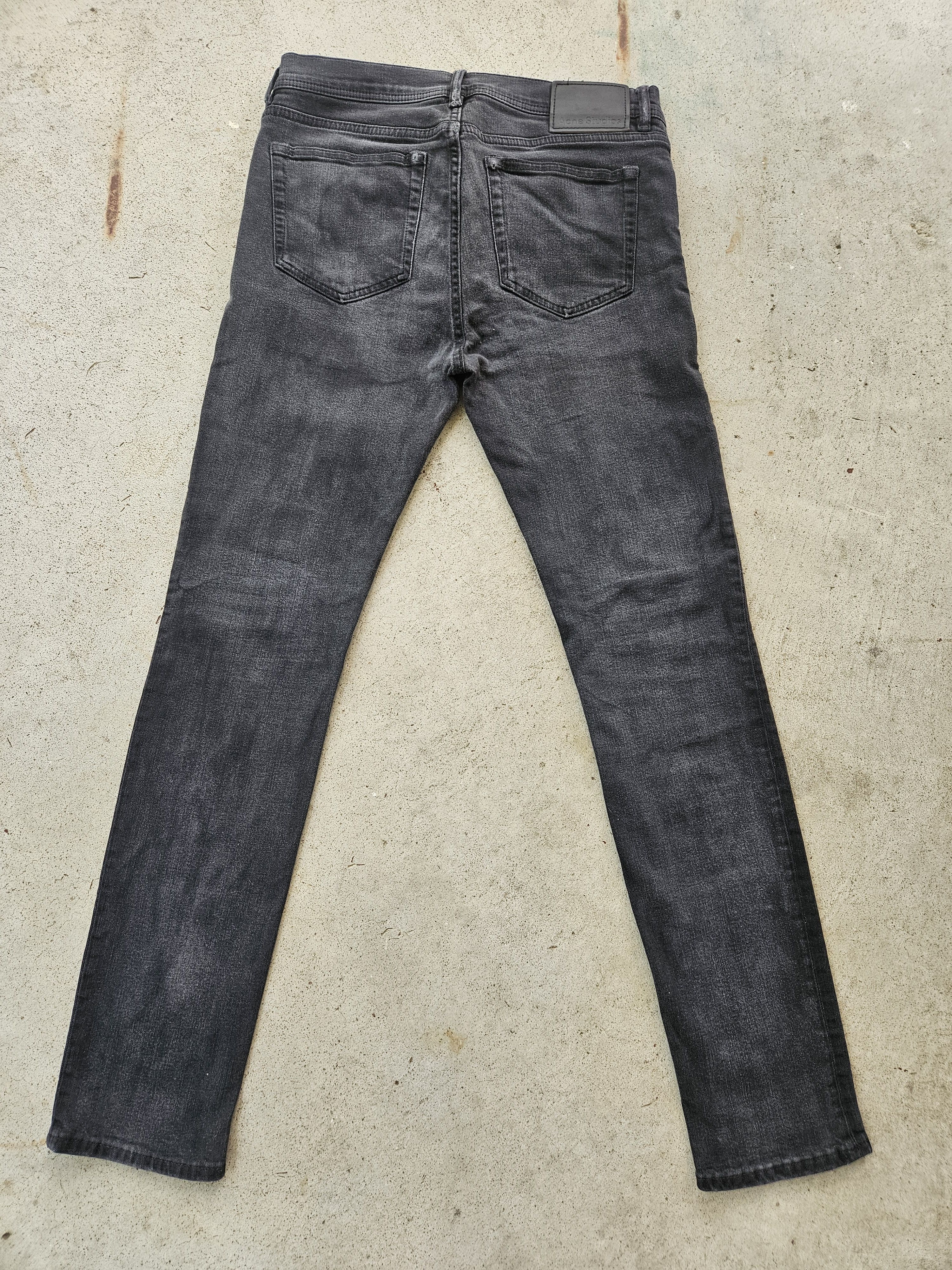 Acne Studios North Used Blk Back Patch Black Denim Jeans Size US 32 / EU 48 - 2 Thumbnail