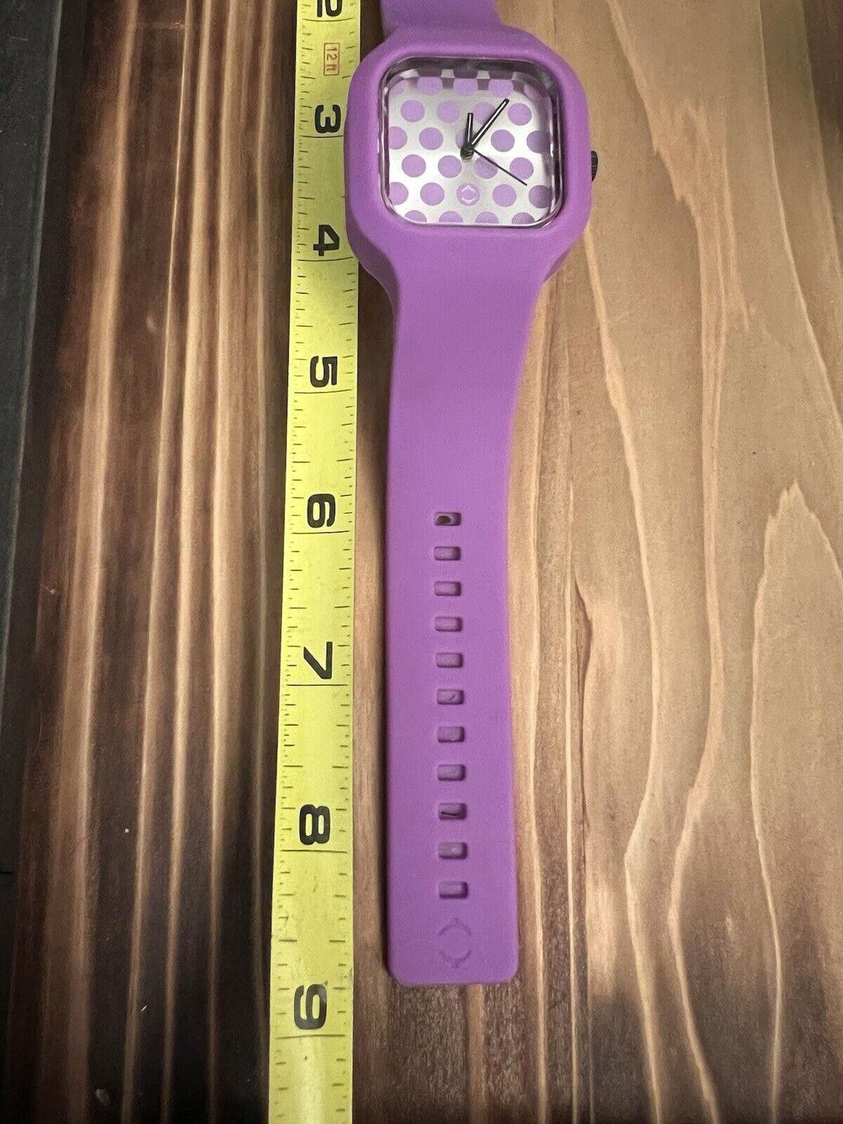 Designer Modify Watch Purple Polka Dot Silicone Band New Battery Size ONE SIZE - 3 Thumbnail