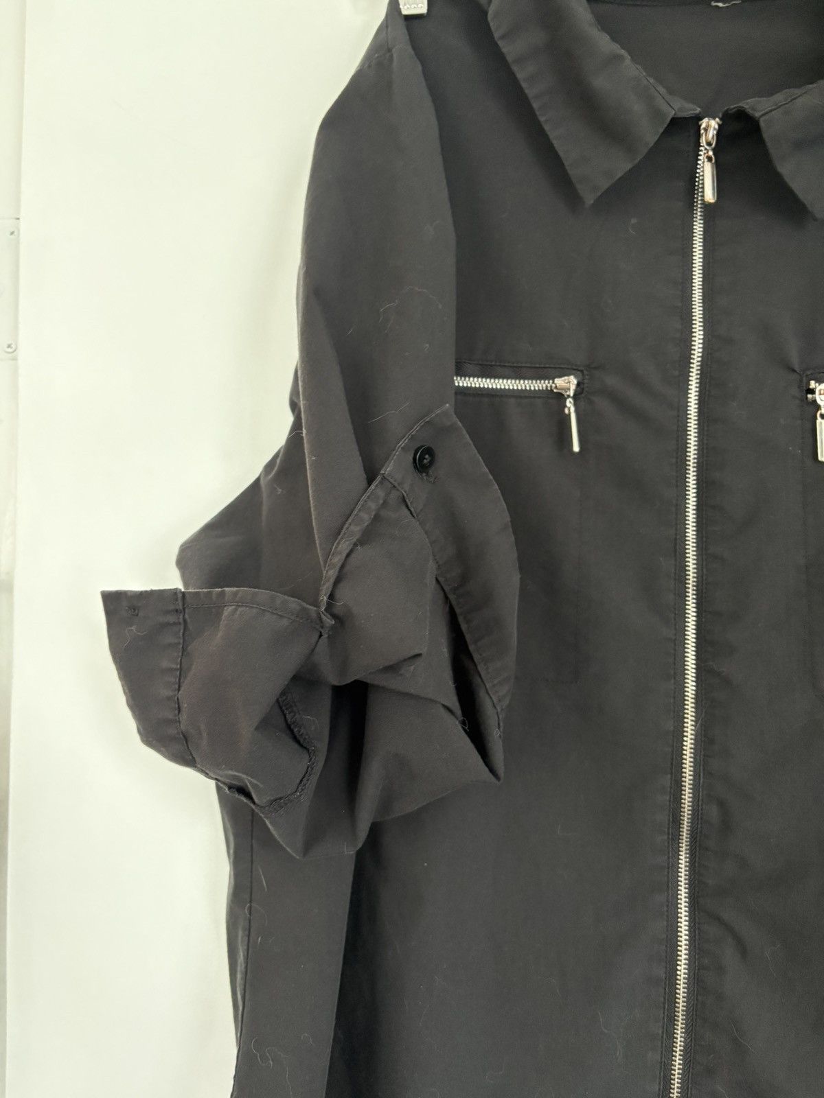 Vintage Black Zip but Collared Shirt Size US L / EU 52-54 / 3 - 5 Thumbnail