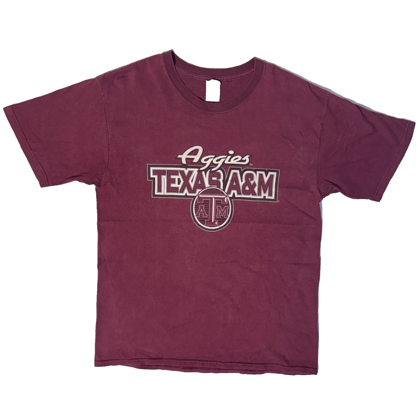 Gildan Vintage Texas A&M Aggies Y2K Logo Maroon College Graphic Tsh Size US L / EU 52-54 / 3 - 1 Thumbnail