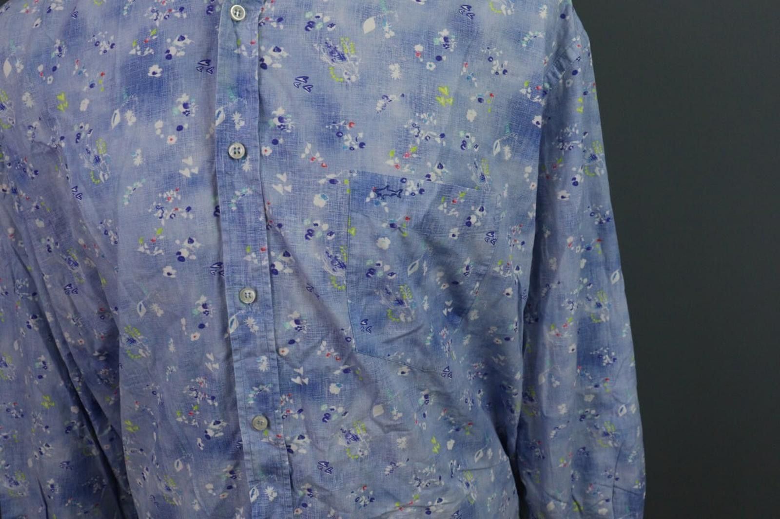 Paul & Shark Paul & Shark Yachting Blue Floral Button Up Shirt Size 45 Size US M / EU 48-50 / 2 - 7 Thumbnail