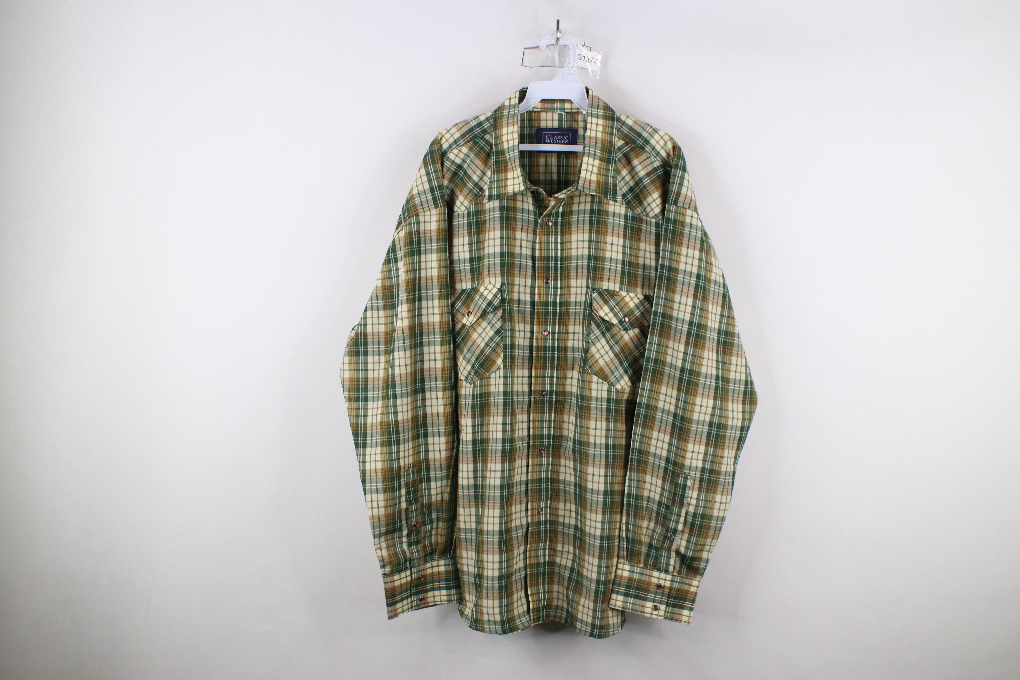 Vintage Vintage 90s Streetwear Rodeo Cowboy Snap Button Shirt Plaid Size US XXL / EU 58 / 5 - 1 Thumbnail