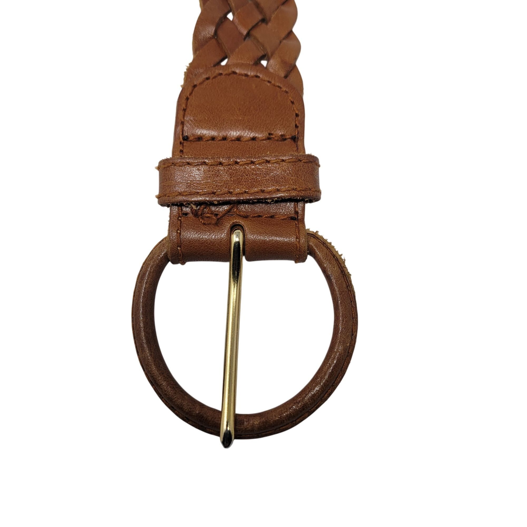 Liz Claiborne Vtg Western Boho Camel Brown Braided Weaved Genuine Leather Size ONE SIZE - 2 Thumbnail