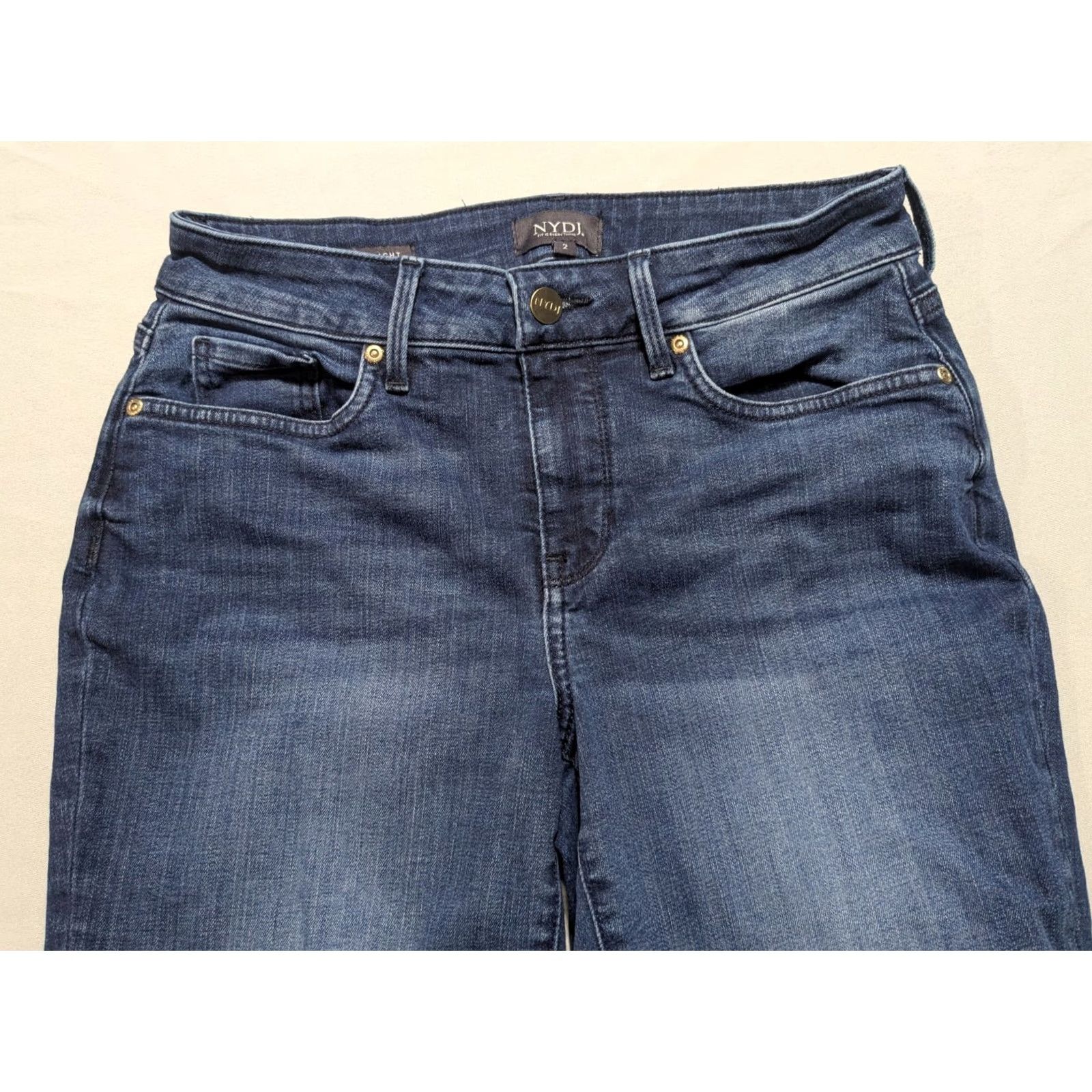 NYDJ NYDJ Marilyn Straight LIFTxTUCK Tech - Women Size 2 Cuffed Crop Jeans Size 27" / US 4 / IT 40 - 3 Thumbnail