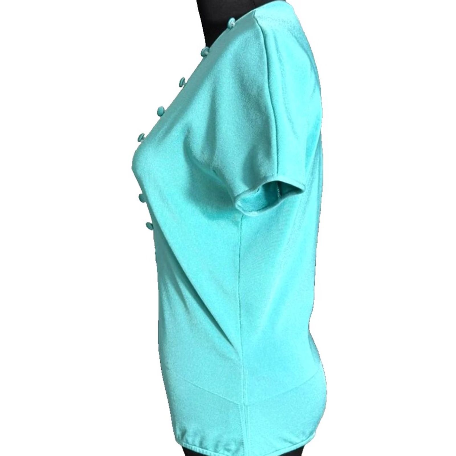 Giorgio Armani Giorgio Armani BODYSUIT Blue 44 V-Neck Short Sleeve – Bnwt Women’s Regular Fit, Dry Clean Only, Casual, Italy, Tank Top Bodysuit Size M / US 6-8 / IT 42-44 - 4 Thumbnail