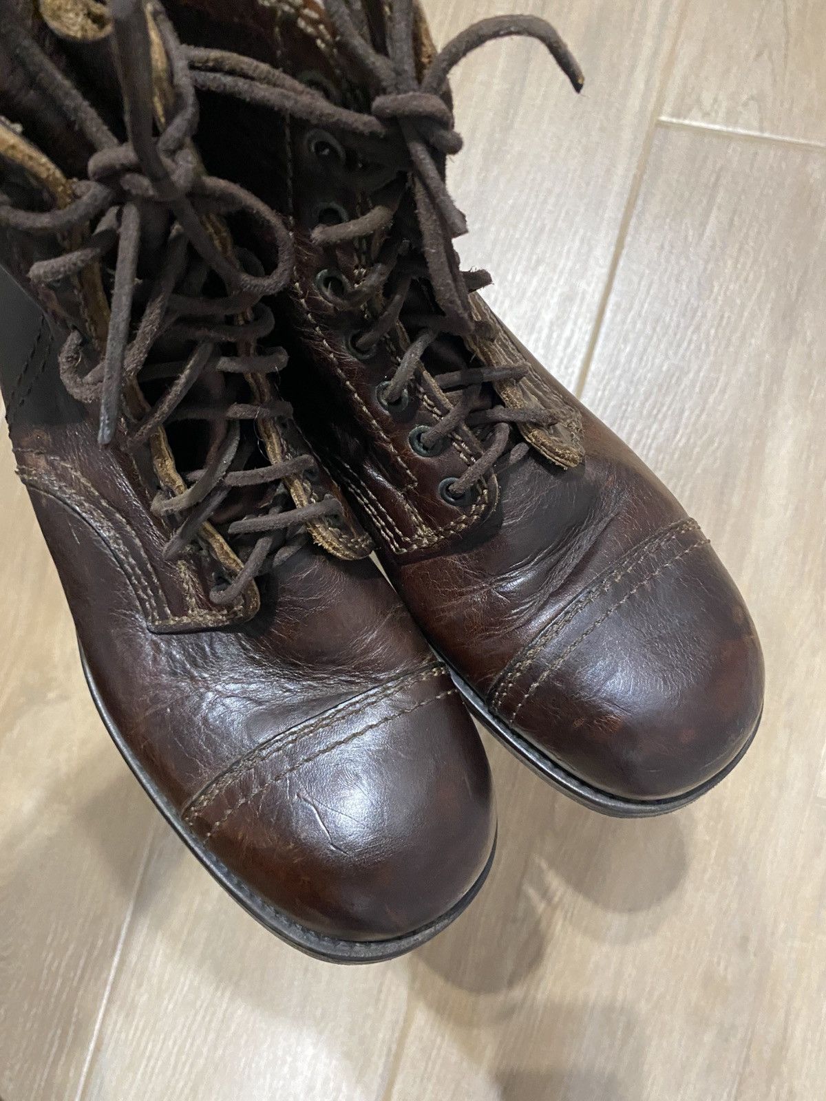 Dolce & Gabbana Dolce & Gabbana Main Line Brown Leather Army Combat Boots Size US 8 / EU 41 - 5 Thumbnail