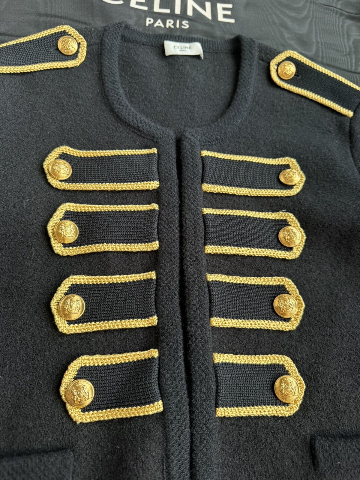 Celine $4k 🤑 Celine military jacket cardigan officer Hedi Slimane Size US S / EU 44-46 / 1 - 23 Thumbnail