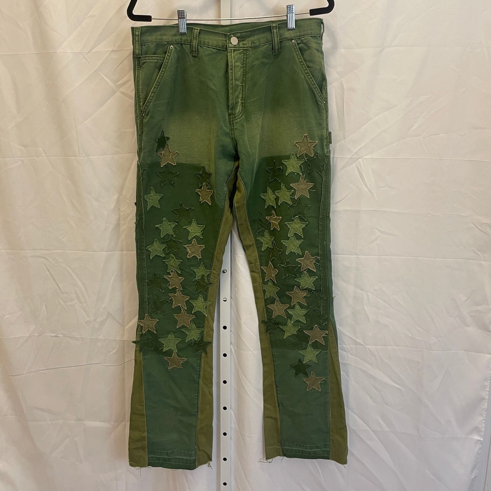 MNML MNML B541 Star Flare Denim Pants - Mens Size 32 - Green Size US 32 / EU 48 - 2 Thumbnail