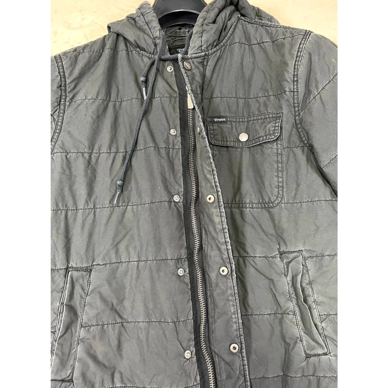 Brixton Brixton Bomber Jacket Hooded Zip Up Black Small Men’s Jacket Size US S / EU 44-46 / 1 - 7 Thumbnail