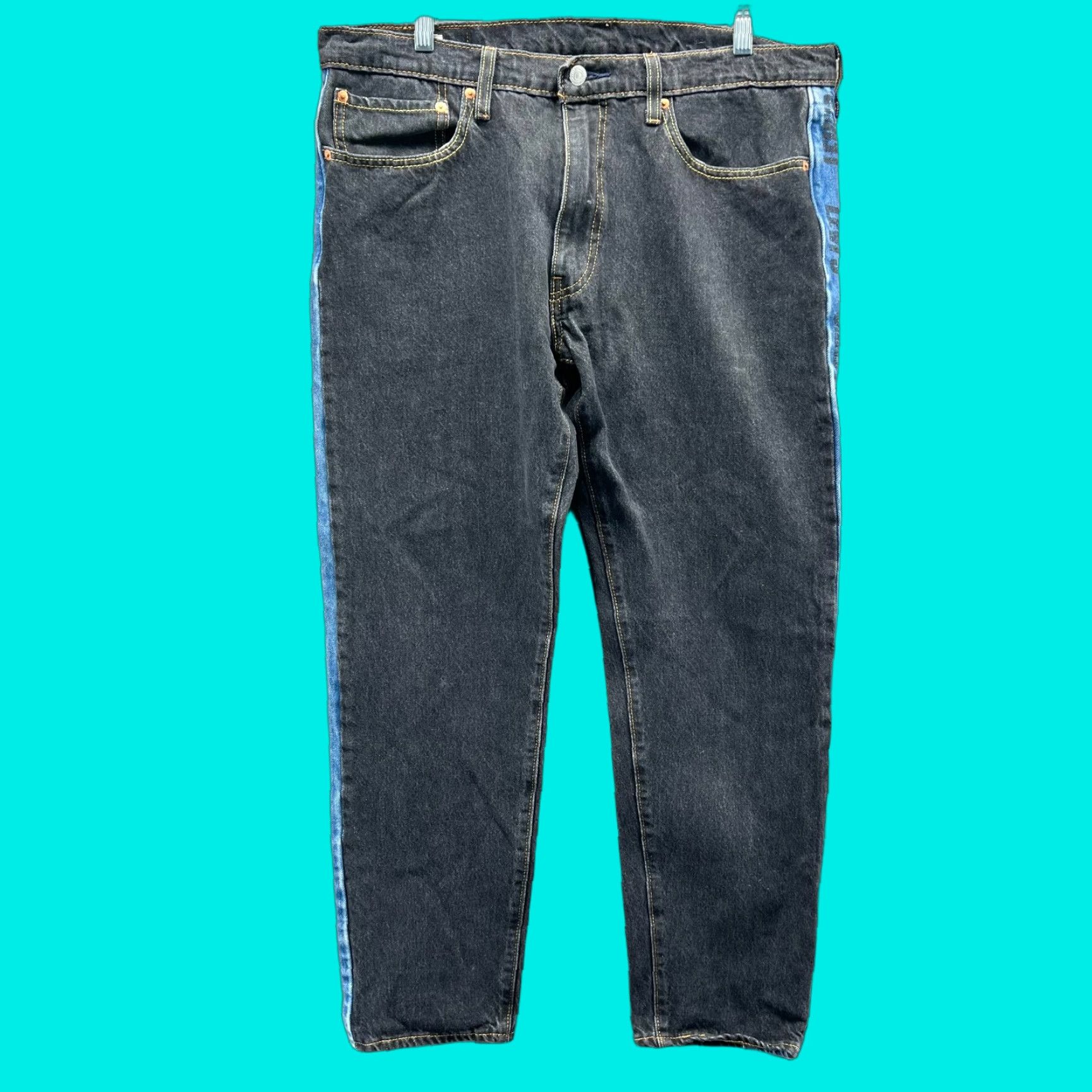 Levi's VINTAGE Levi’s Jeans Mens 36 Denim Straight 5-Pocket Blue Black Stripe Pattern Y2K Men Regular Size 36 Mens Size US 36 / EU 52 - 1 Thumbnail