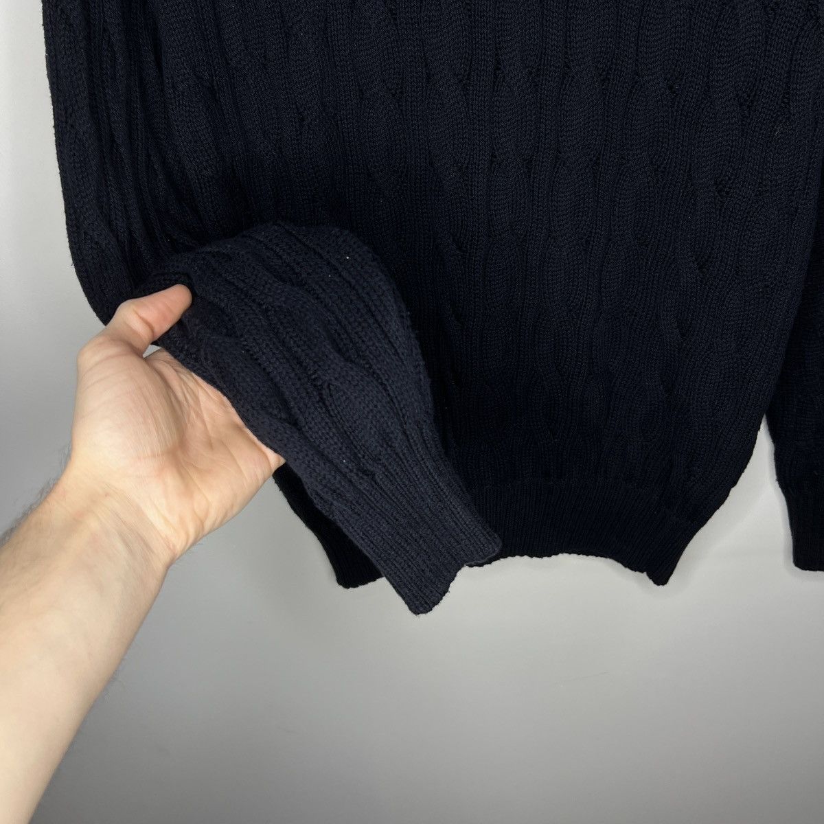 Loro Piana Loro Piana Cable Knitwear Jumper Sweater Navy Classic Luxury Size US M / EU 48-50 / 2 - 7 Thumbnail