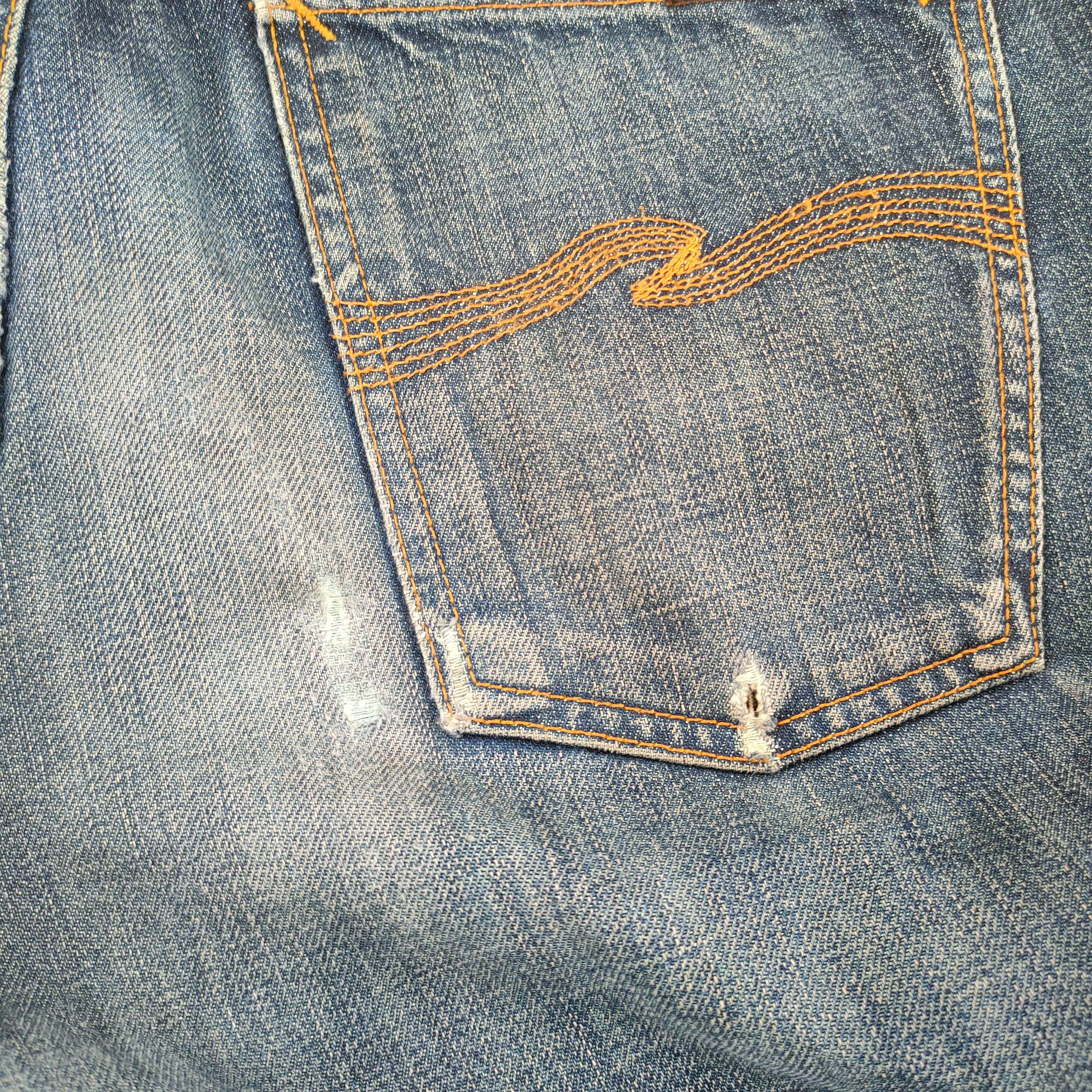 Nudie Jeans W33 VINTAGE NUDIES BUTTONFLY FADED DISTRESSED JEANS PANTS Size US 33 - 13 Thumbnail