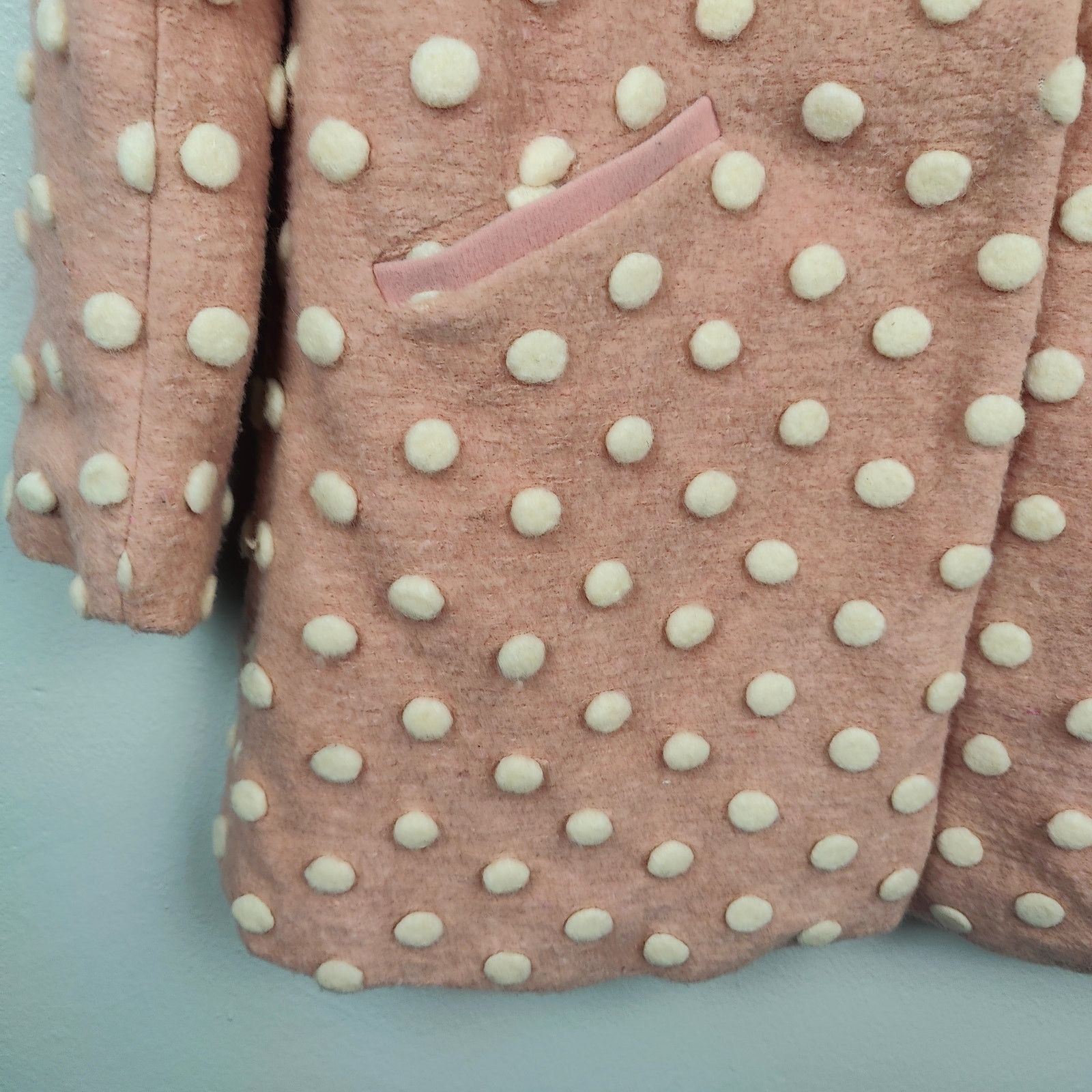 Other Modcloth 3D Polka Dot Coat Womens Small Pink White Size S / US 4 / IT 40 - 3 Thumbnail