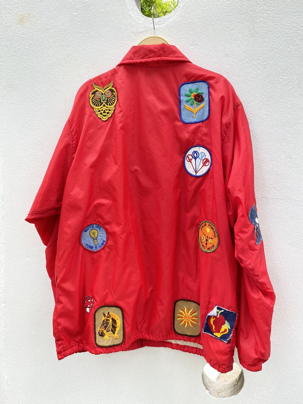 Vintage Vintage red nylon patch jacket Size US L / EU 52-54 / 3 - 9 Thumbnail
