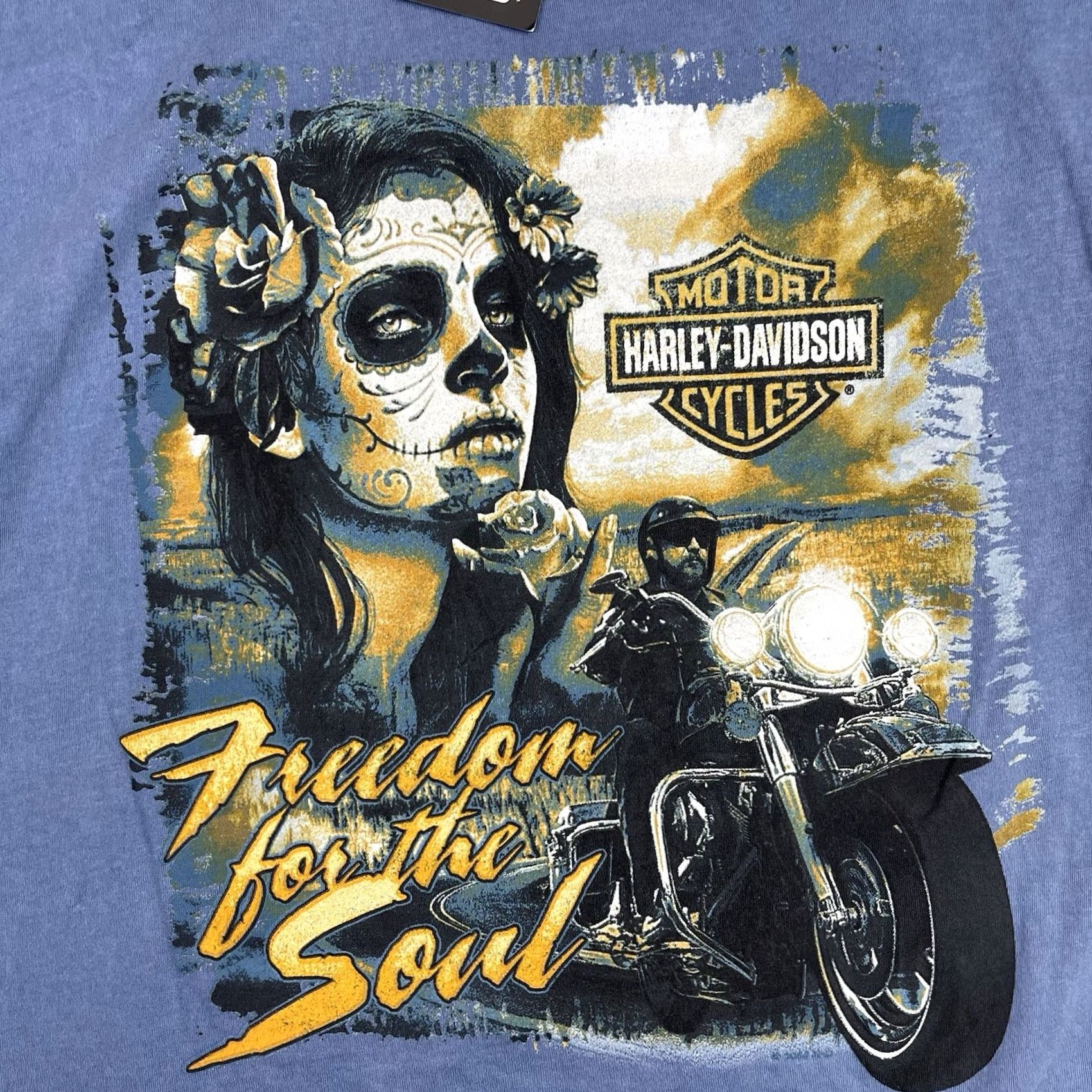 Harley Davidson Harley-Davidson Shirt Mens XL Day Of The Dead Sleeveless Crew Neck Blue Cotton Graphic Print New title: Size US XL / EU 56 / 4 - 4 Thumbnail