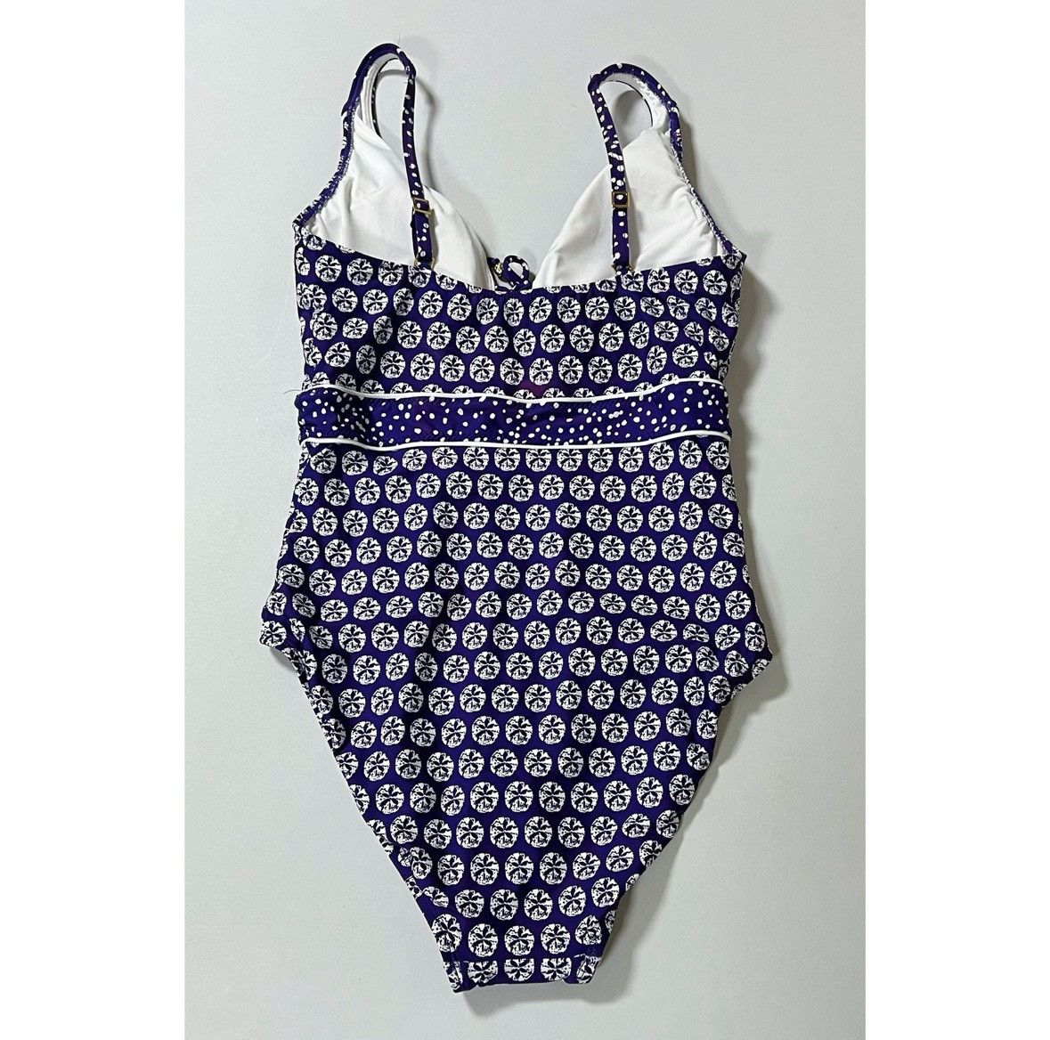 Designer × Vintage La Blanca Patterned One-Piece Bathing Suit Swimwear 10 💙🤍✨ Size L / US 10 / IT 46 - 4 Thumbnail