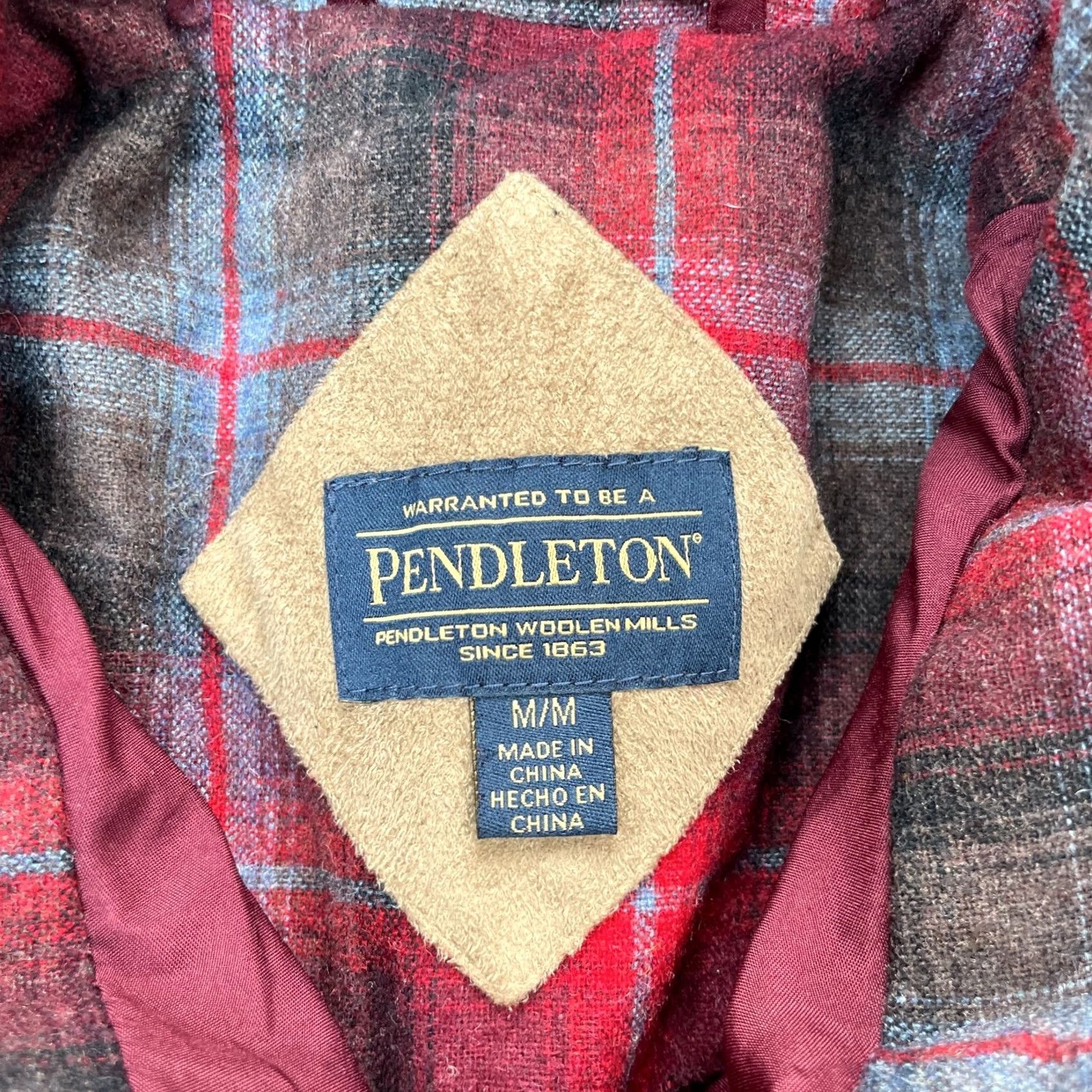 Pendleton Pendleton Red Womens Medium Jacket Fleece Sherpa Plaid Lined Full Zip Coat Size M / US 6-8 / IT 42-44 - 3 Thumbnail