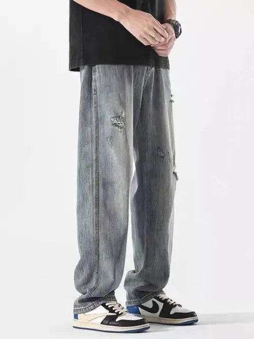 Japanese Brand Akitsuma x Kei Light Gray High Street Vintage Casual Jeans Size US 31 - 7 Thumbnail