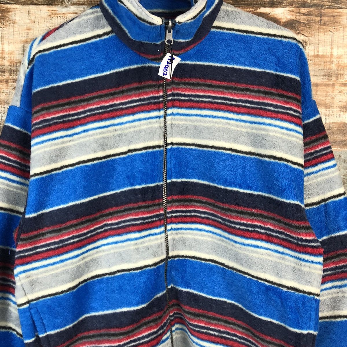 Ellesse × Homespun Knitwear Ellesse Blue fleece stripe Knitwear #A2402 Size US M / EU 48-50 / 2 - 5 Thumbnail