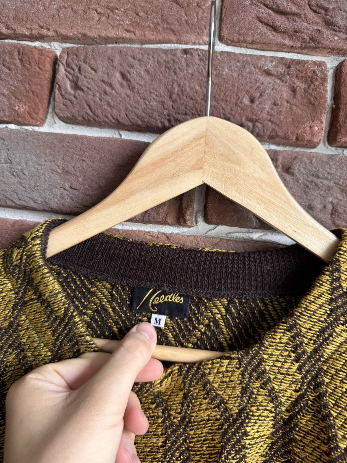 Flannel × Japanese Brand × Needles Needles Cable Knit Yellow Cropped Boxy Japanese Sweater Size US XS / EU 42 / 0 - 5 Thumbnail
