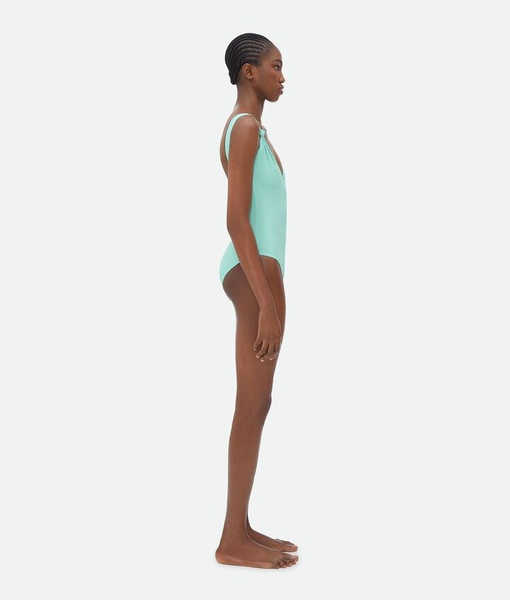 Bottega Veneta o1n1vont0625 Knots Stretch Nylon Swimsuit in Celadon Size XS / US 0-2 / IT 36-38 - 2 Thumbnail